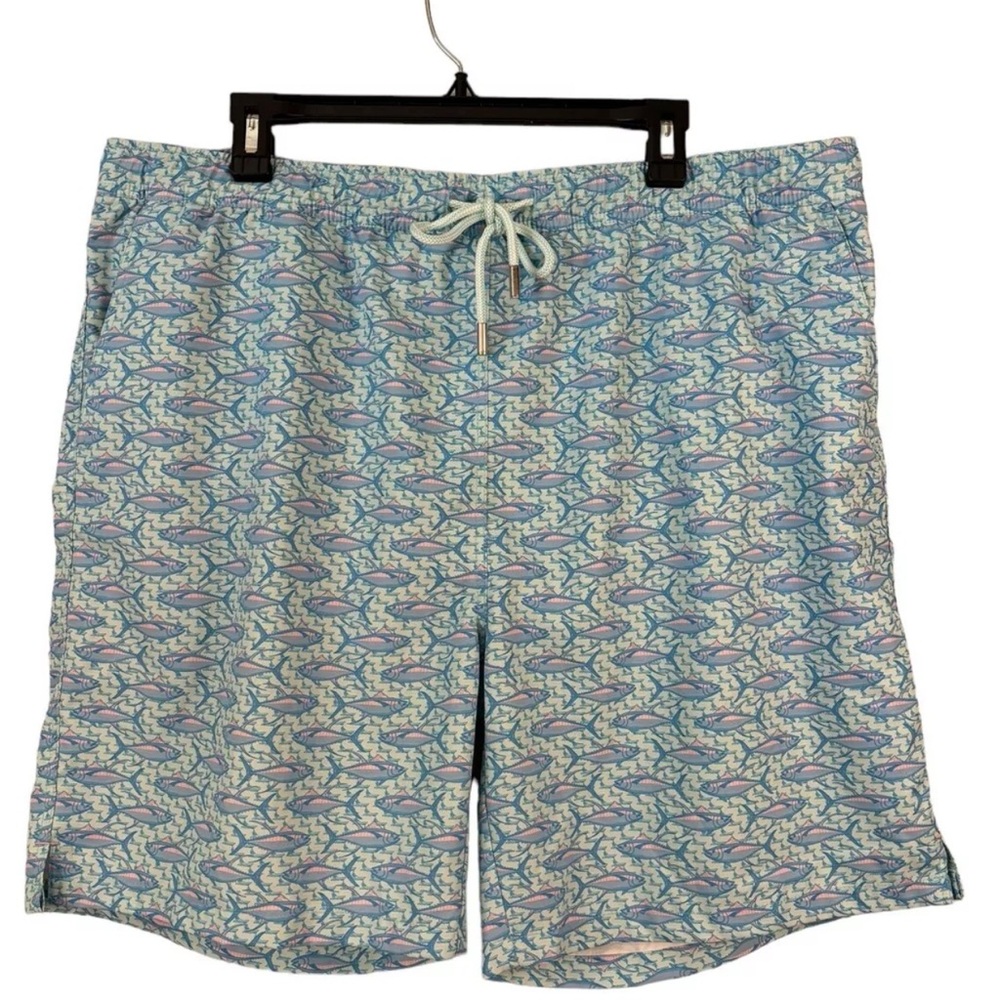 Peter Millar Blue and Pink Swim Trunks